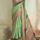 Modal silk saree on bandhej body-ajrakh border- stitched blouse