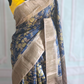 Pure tussar silk saree with digital print- stitched blouse available