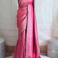 Semi katan banarasi silk saree with stitched blouse