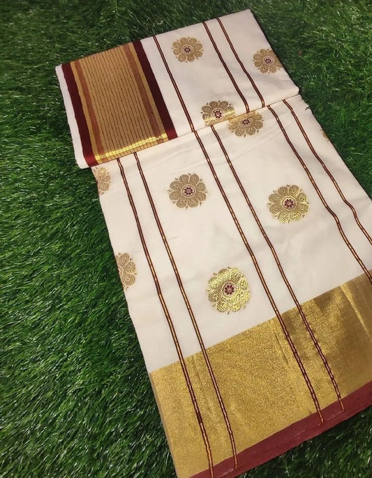 Pure handloom kasav saree with stitched blouse