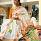 Set saree with multi color painting - stitched blouse