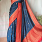 Munga tussar with banarasi border- stitched blouse