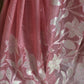 Turquish organza saree (baby pink) with applique work- stitched blouse