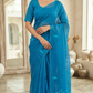 Kota cotton saree with applique design- stitched blouse