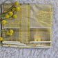 Premium cotton tissue saree with temple border weaving