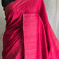 Pure jute silk saree with stitched blouse (sleevless black stripes)