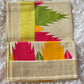 Tissue set saree with multi color. Design on border and pallu