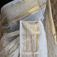 Mul cotton saree with small gold buttas and border (fall and pico done)NO Blouse piece