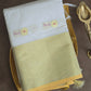 Soft Chanderi Kerala saree with golden border and butas