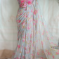 Light weight crape georgette saree with floral design