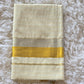 Cotton premium set mund with stripes- silver gold comb