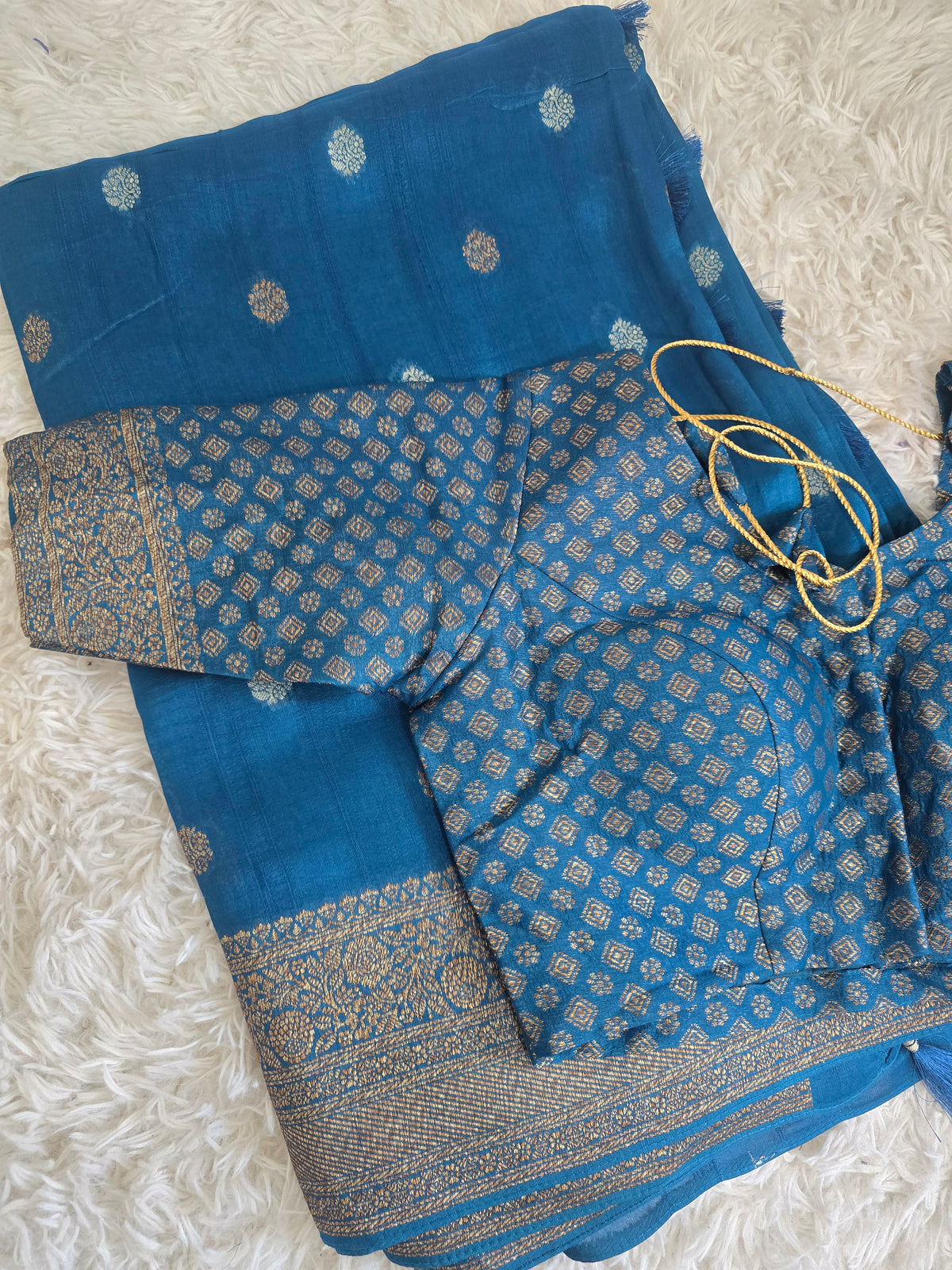 Munga banarasi saree with stitched blouse