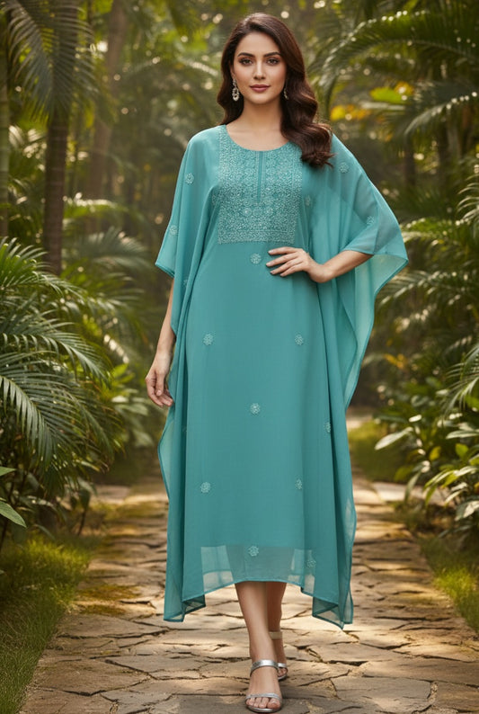 Soft georgette kaftan(duel shade)