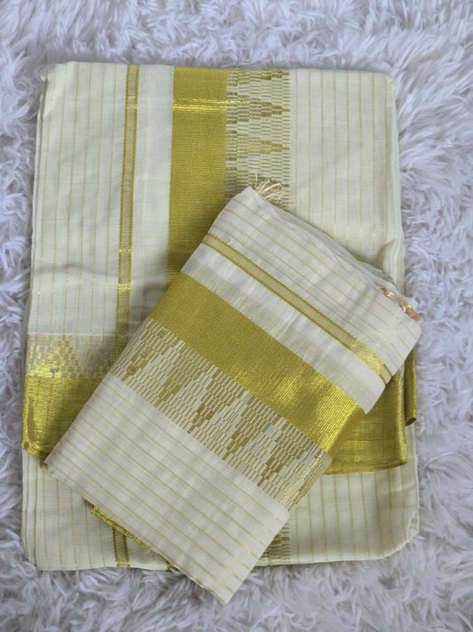 Gold set mund with temple border