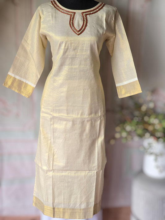 Onam kurti design 13