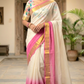 Premium cotton kerala saree duel tone- stitched printed blouse