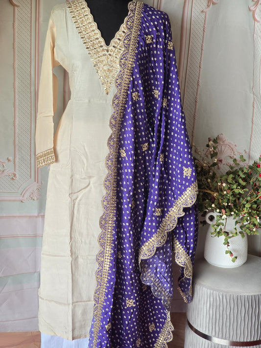 Creme color 3 pc salwar suit set