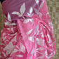 Turquish organza saree (pinkish peach) with applique work- stitched blouse