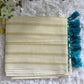 Cotton set saree with gold stripes