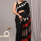 Modal silk with natural dye handblock Ajrakh vanaspati print Saree with stitched blouse