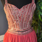 Party wear 3 oc set ( burnt orange/peach shade)
