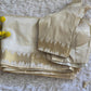 Semi silk traditional saree with golden zari border- stitched blouse