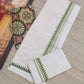 Premium cotton set mund with temple border without blouse
