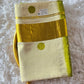 Tissue set saree with duel shade- green polka dots