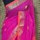 Semi linen saree with stitched blouse