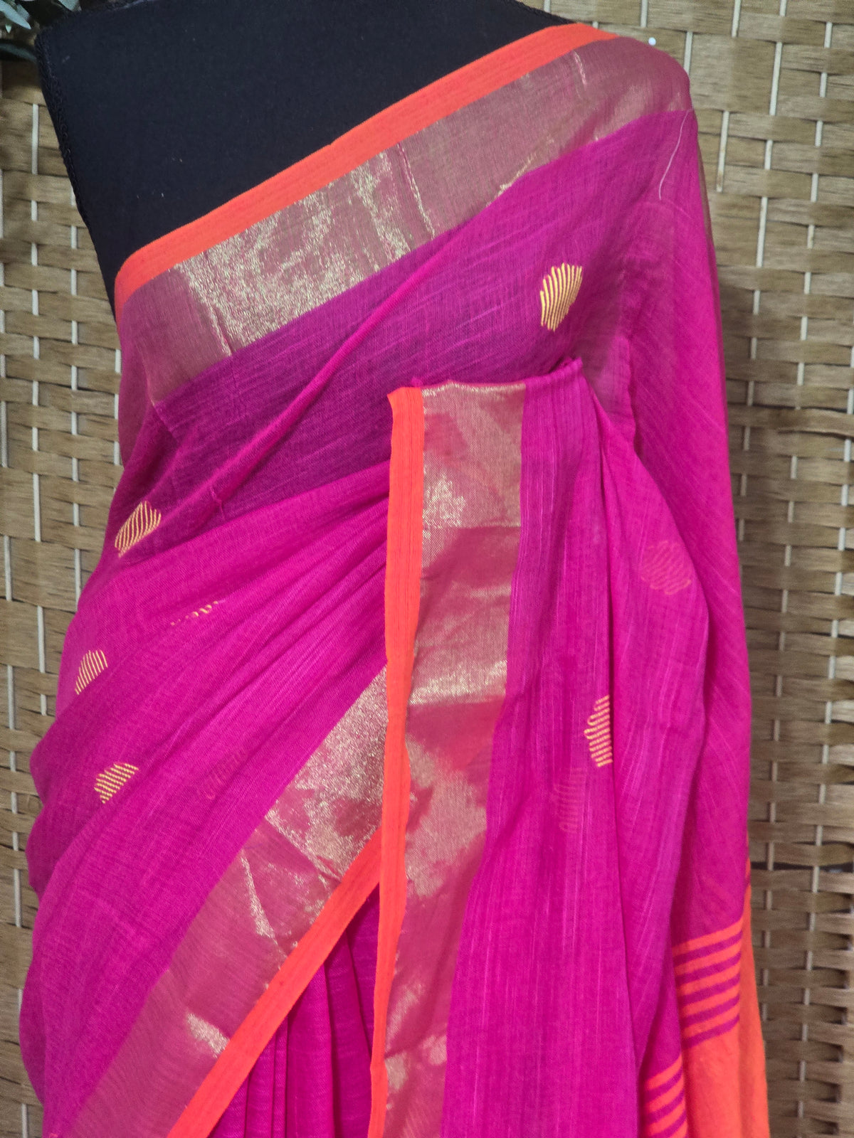 Semi linen saree with stitched blouse