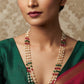 Long 3 layer pearl chain green/ pink