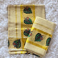 Tissue set mund with green leaf design