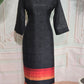 Semi tussar 3 pc salwar suit with multi color print