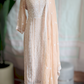 Pure georgette chikankari 3 pc salwar suit set (light peach)