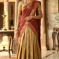 Stitched dhavani set Light gold/brown