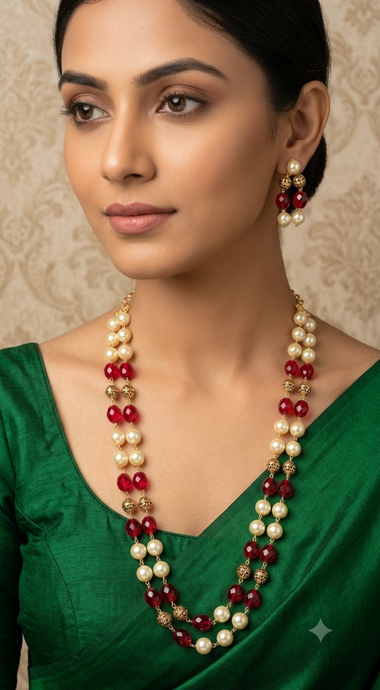 Pearl double layer set- NO eaarings