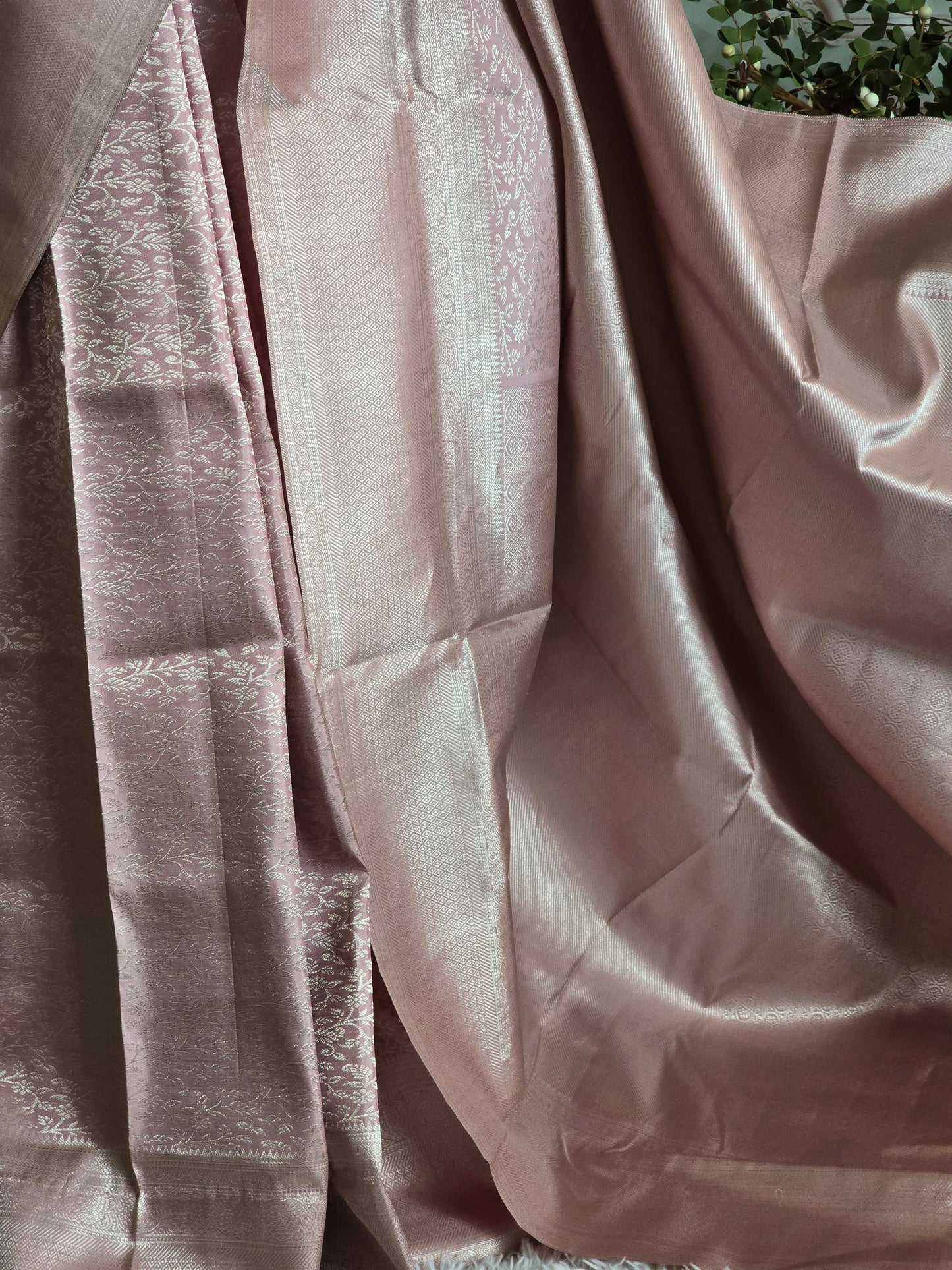 Soft brocade kancheepuram silk saree ( Rosegold) with BP