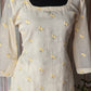 Malai chanderi off white kurti with floral work