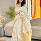 Semi silk onam saree with stitched blouse