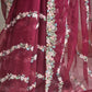 Organza party wear saree with heavy work all over body- stitched blouse