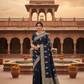 Navy blue banarasi saree with BP