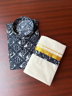 Ajrakh kasav mund and shirt combo size 40