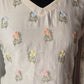 Malai chanderi off white kurti with floral work
