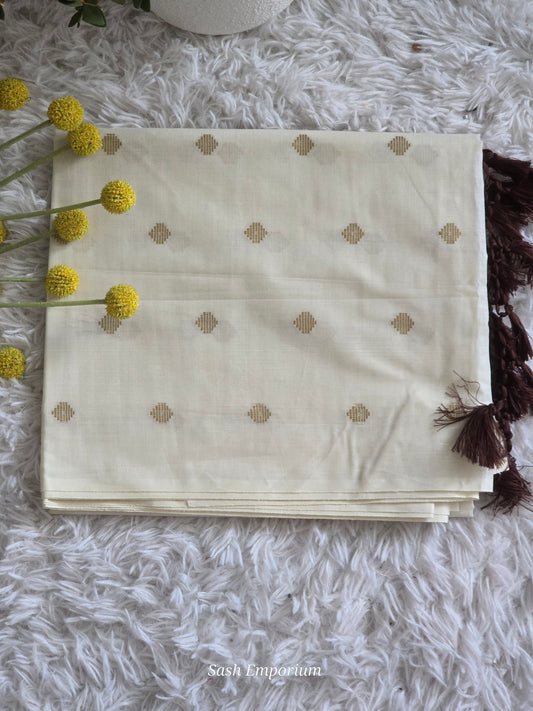 Cotton set saree with gold design