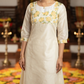 Onam A line kurti ( short length) with yoke printed design ( XS-S size)