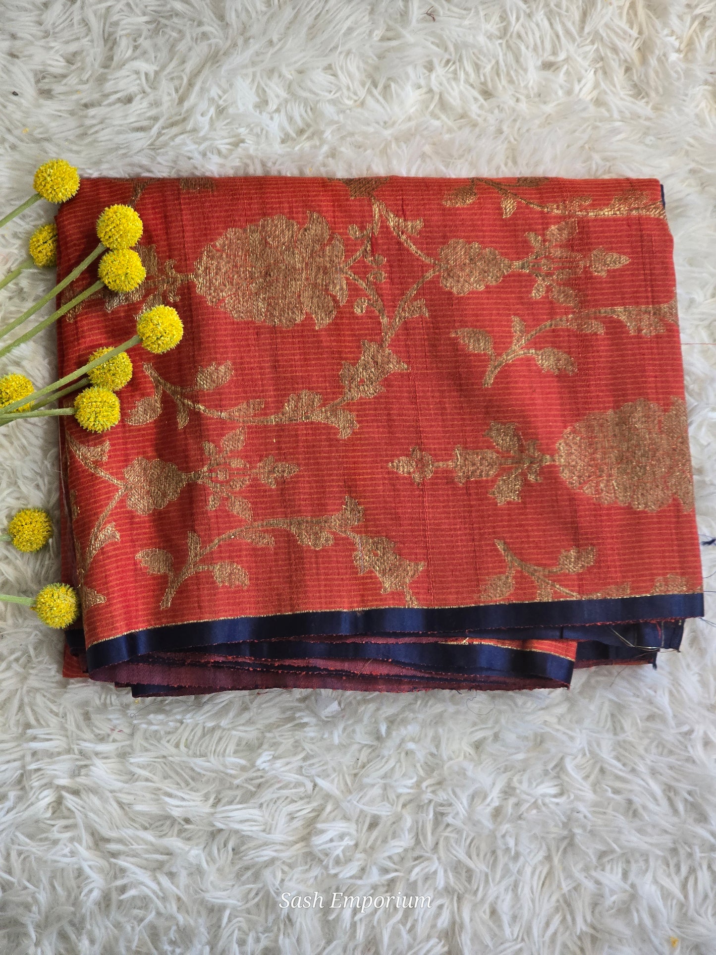 Silk cotton saree with all over weaving-stitched blouse