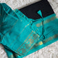 Sungudi cotton saree ( black/blue) with stitched blouse