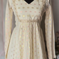 Off white A line kurti with dots design- Full sleeve