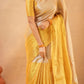 Semi tissue saree yellow gold-No Blouse