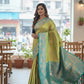 kanchi silk saree with meenakari design - contrast BP